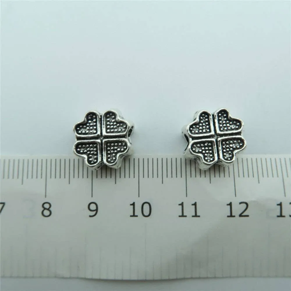 20 Pcs for 3mm round leather Antique Silver Clover beads with draw jewelry supplies jewelry finding D-5-3-18