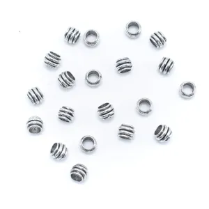 20PCS For 5mm leather antique silver  5mm round  Jewelry supply Findings Components- D-5-5-247