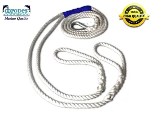 5/8" X 20' Three Strand Double Mooring Pendant 100% Nylon Rope with Thimble (Tensile Strength 10400 Lbs.) Made in USA. FREE EXPEDITED SHIPPING