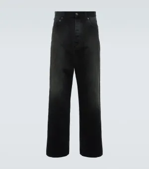 Balenciaga Wide Leg Jeans Size Sticker, Black