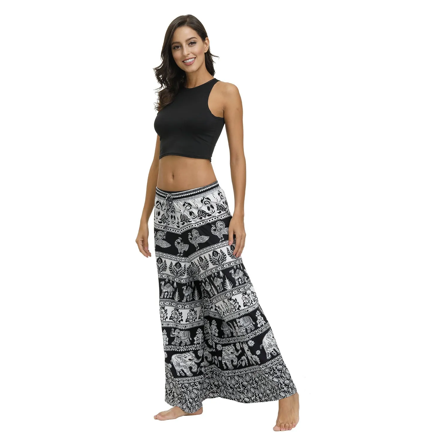 Bohemian Print Ethnic Loose Wide-leg Pants