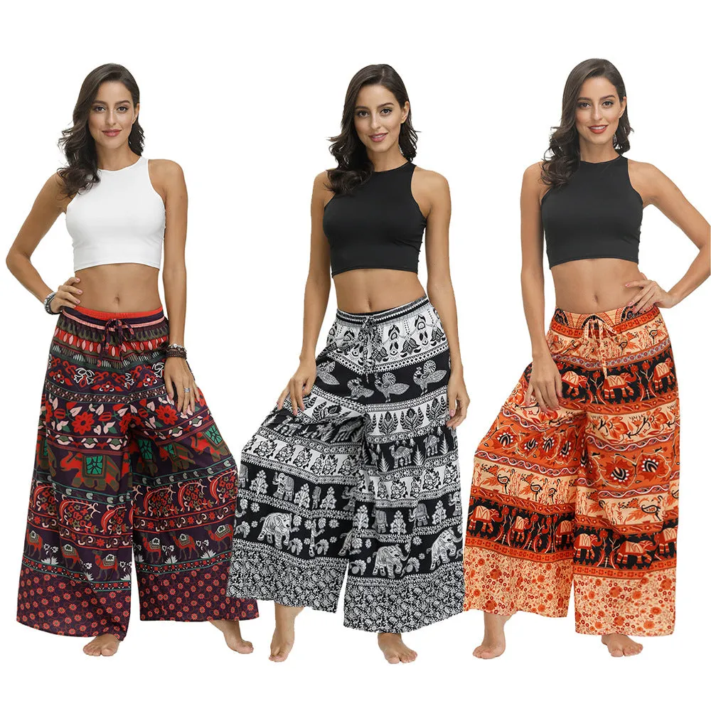 Bohemian Print Ethnic Loose Wide-leg Pants