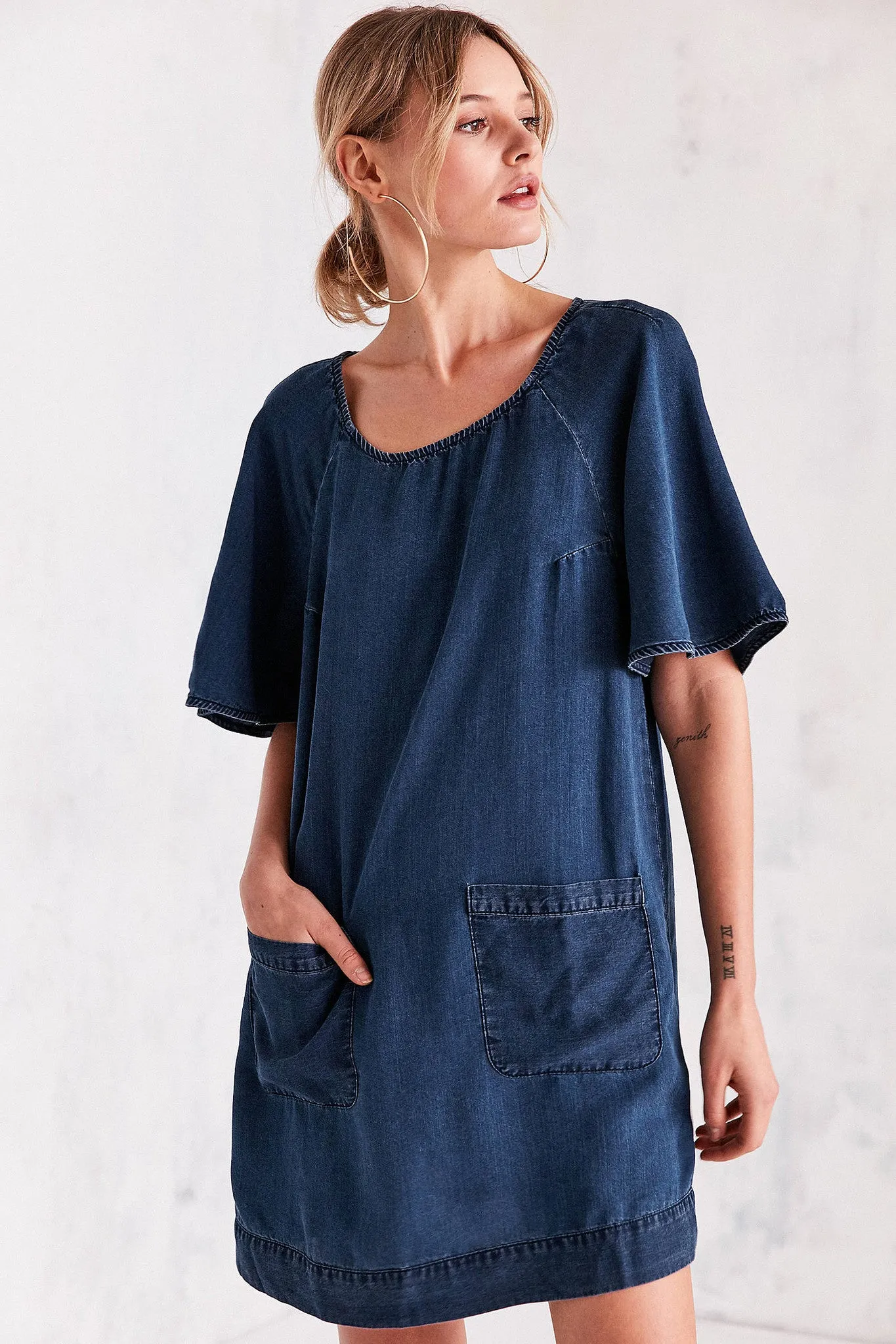 Cooperative Chambray Raglan Sleeve Dress