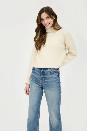 Cream Turtleneck Long Sleeve Sweater