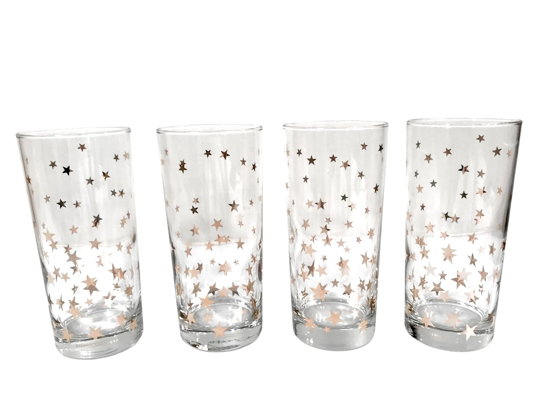 Culver Signed Mid-Century Gold Starry Nights Glasses (Set of 4)