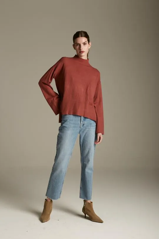 Deluc Kathy Oversized Mock Turtleneck Sweater