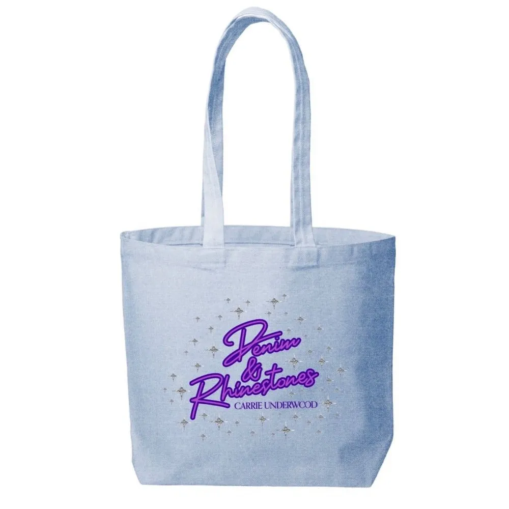 Denim & Rhinestones Denim Tote Bag