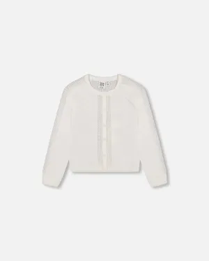 DPD Knit Cardigan in Off White