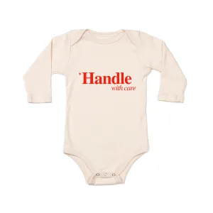 *Handle With Care - Bodysuit (Natural, Long Sleeve)