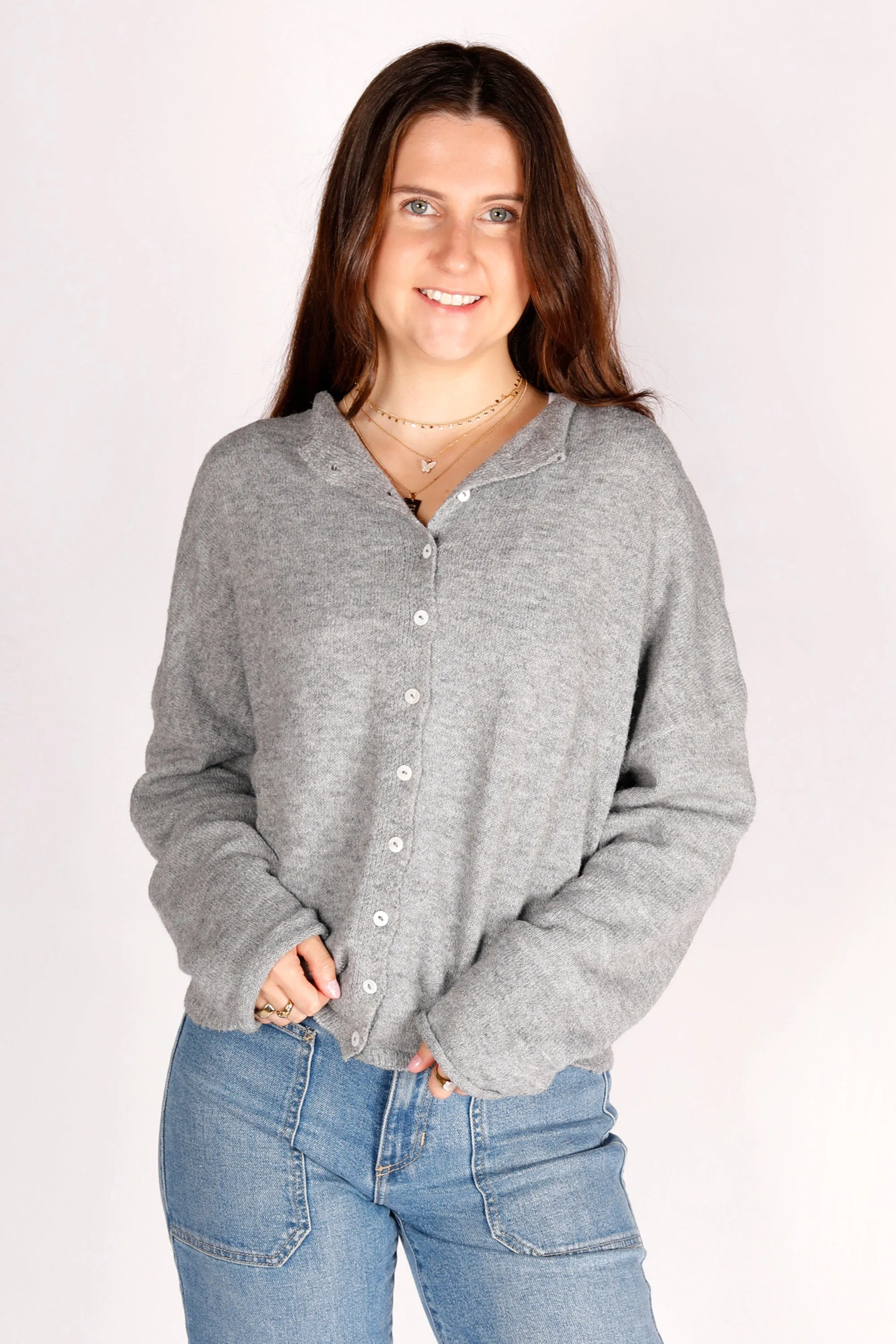 Heather Grey Lightweight Cardigan