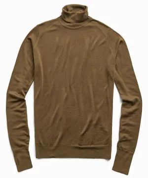 John Smedley Easy Fit Turtleneck in Khaki