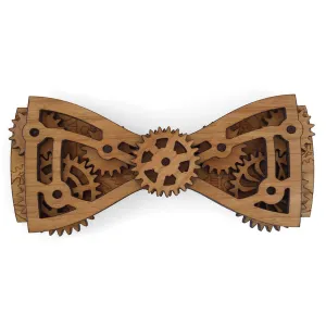 Maximus - Cherry Wood Moving Gear Bow Tie