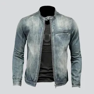 Medium wash sanded denim jacket