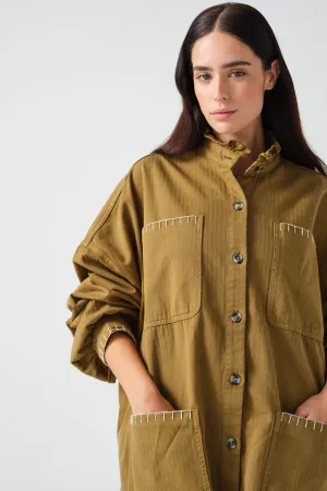 Pablo Oversized Shirt in Moss Denim