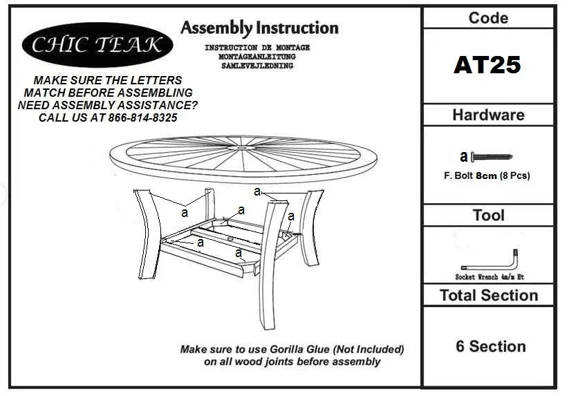 Teak Wood Sun Table, 47 Inch