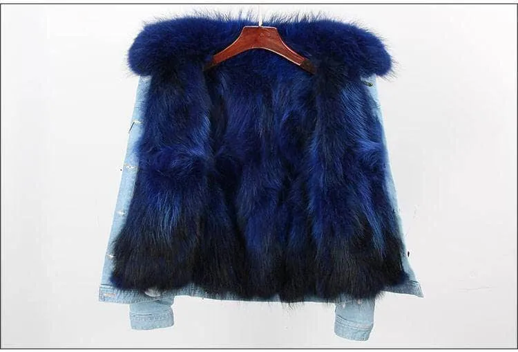 Women’s Ombre Fur Denim Jacket