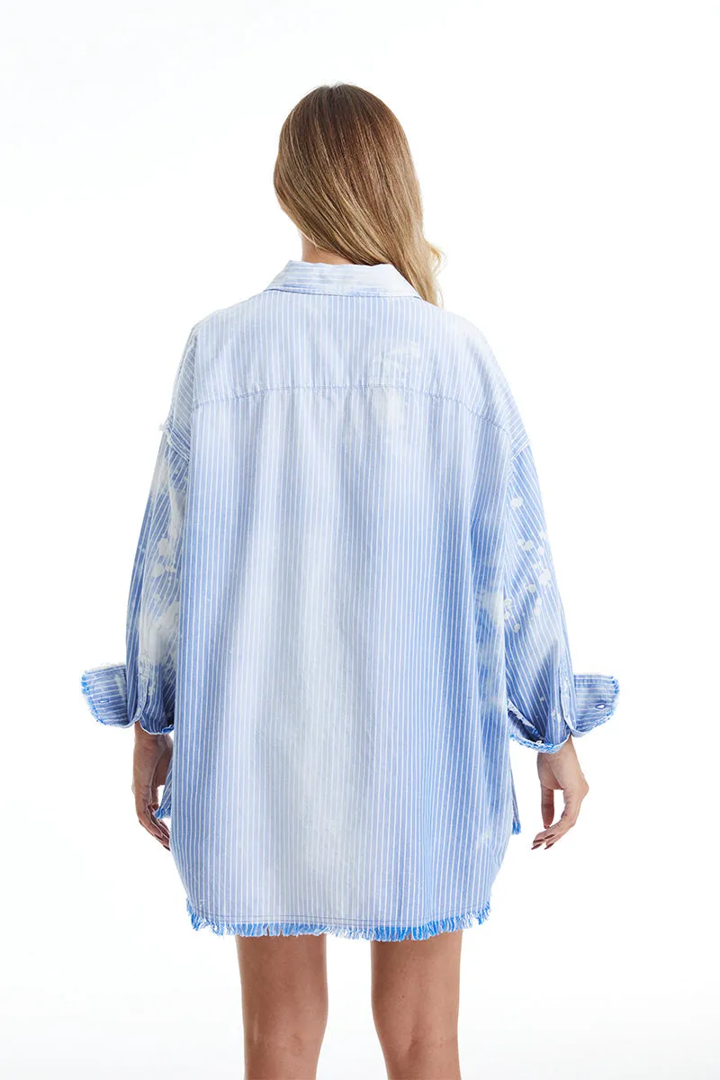 Women'S Ragged Long Sleeve Loose Shirt