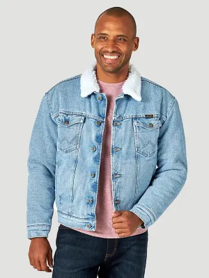 Wrangler Western Acid Wash Classic Sherpa Lined Denim Jacket